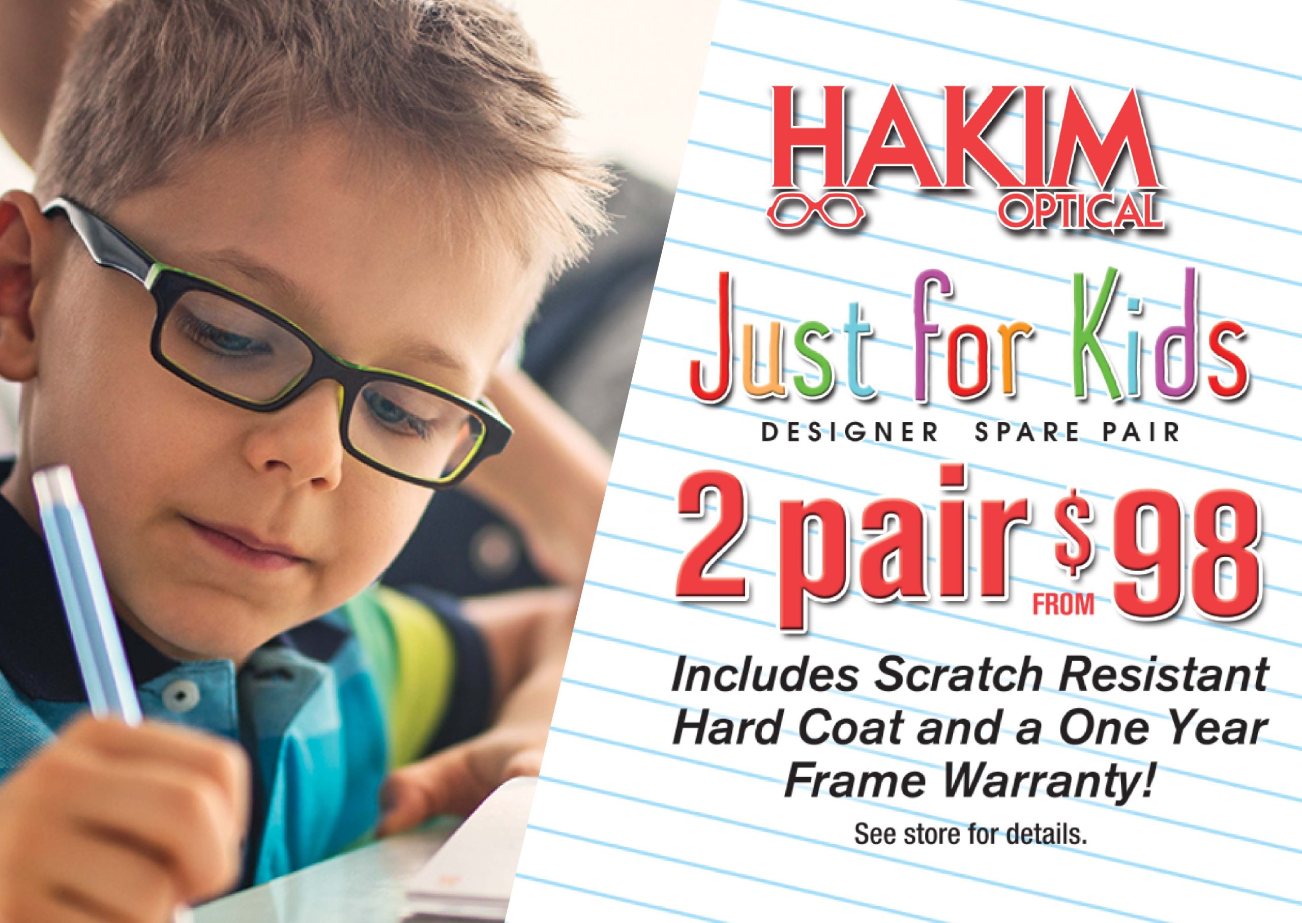 Hakim Optical Children's Eyeglasses - 2-pair from just $98