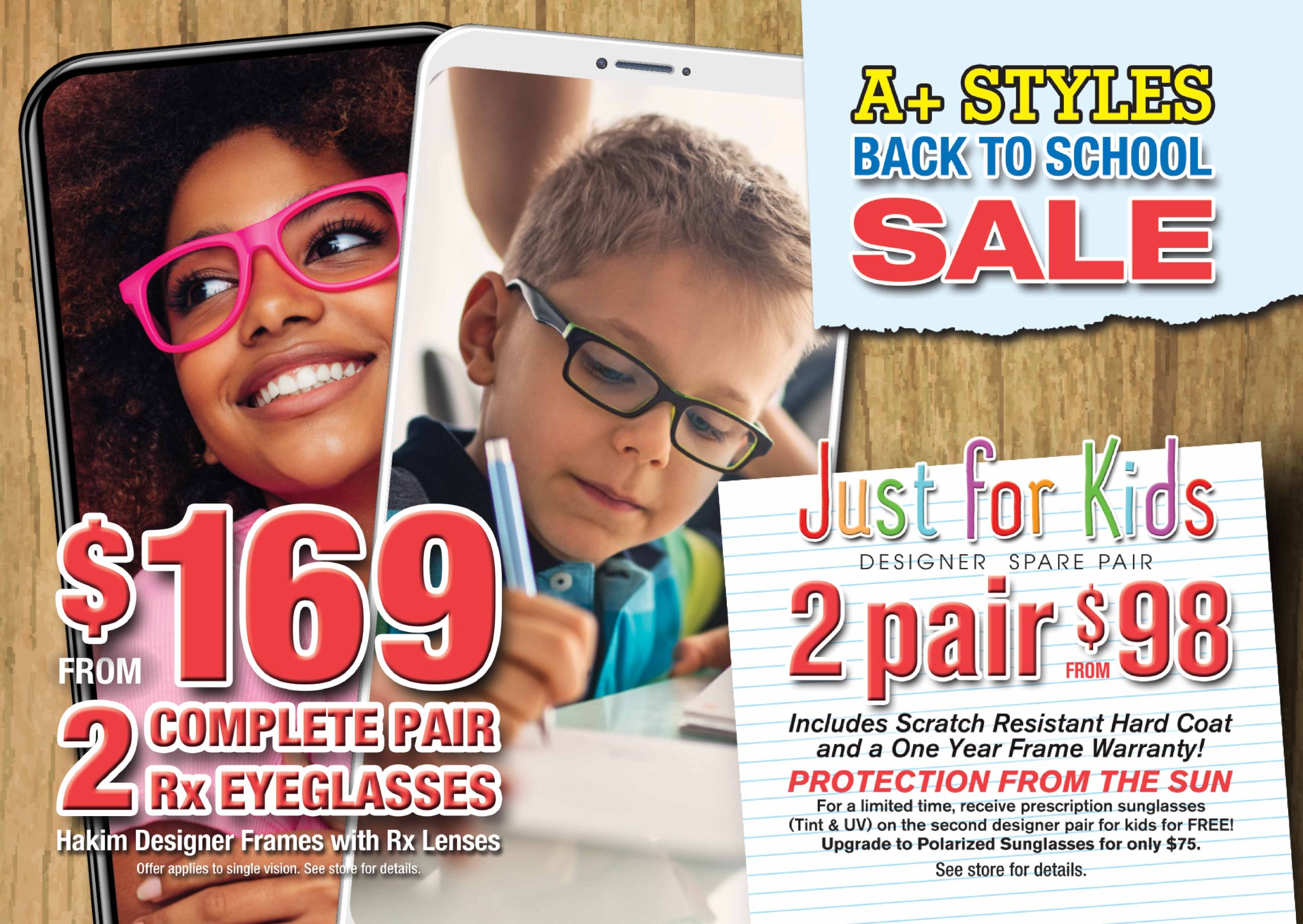 Just for kids - Get 2-pair from $98