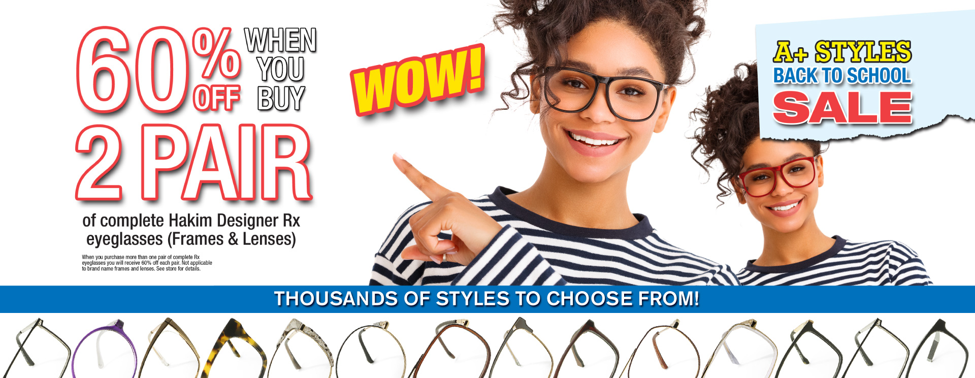 Hakim Optical's Big Winter Sale - Save 60% when you buy 2-pair and purchase the 3rd pair from only $99